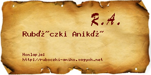 Rubóczki Anikó névjegykártya